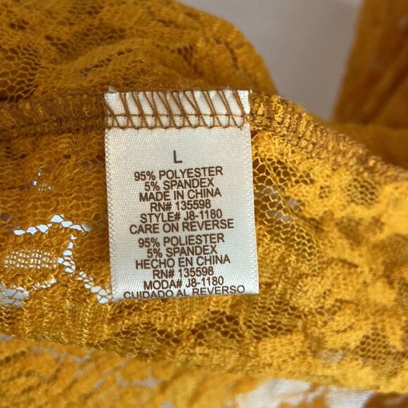 Liberty Love mustard yellow duster cardigan lace Large - Picture 4 of 5